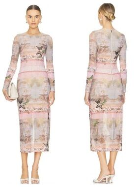Alice + Olivia Delora Midi Dress in Versailles Size 10